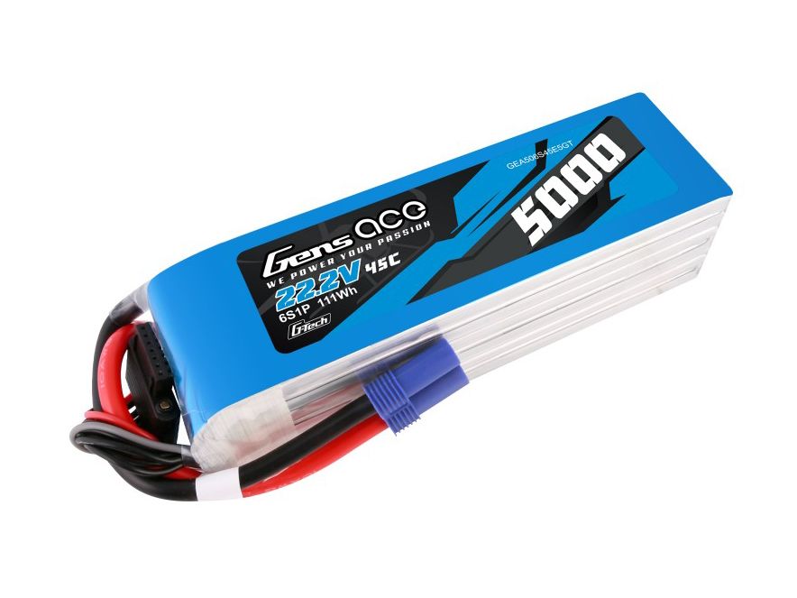 Li-Po G-Tech 6S 22.2V 5000mAh 45C with EC5 (O-GT6S5000-45E5)