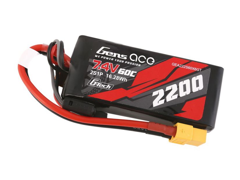 Gens Ace Li-Po Car G-Tech 2S 7.4V 2200mah 60C with XT60 (O-GTC2S2200-60X)