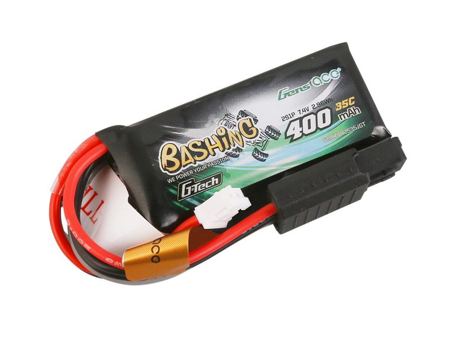 Gens Ace Li-Po G-Tech Car 2S 7.4V 400mAh 35C with JST (SCX24) (O-GTC2S400-35JST)