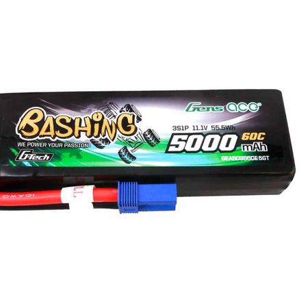 Gens ace Li-Po Car G-Tec 3S 11.1V 5000mAh 60C Bashing With EC5 (O-GTC3S5000-60E5)