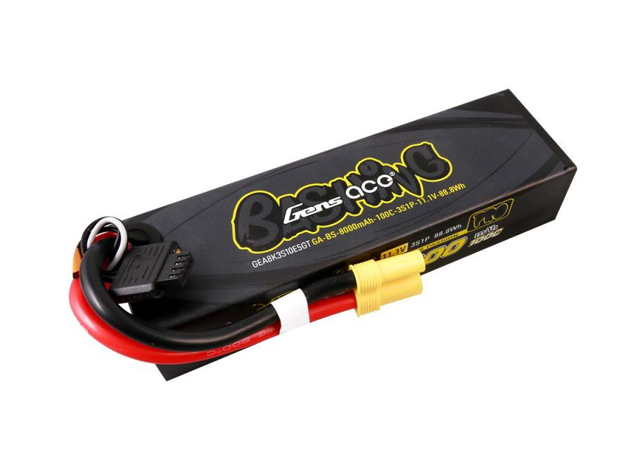 Gens Ace Li-Po Car G-Tech 3S 11.1V 8000mAh 100C Bashing with EC5 (O-GTC3S8000-100E5)
