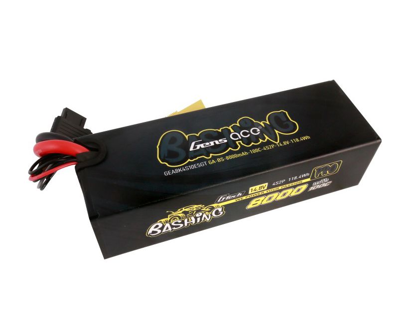 Gens Ace Li-Po Car G-Tech 4S2P 14.8V 8000mAh 100C Bashing with EC5 (O-GTC4S8000-100E5)