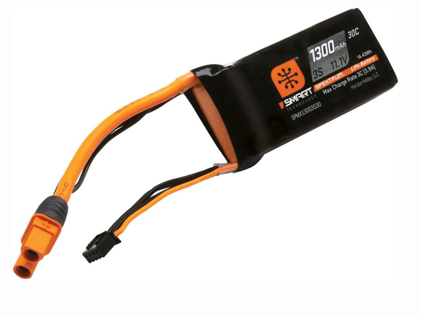 Spektrum 1300mAh 3S 11.1V Smart LiPo Battery 30C IC3 (O-SPMX13003S30M)