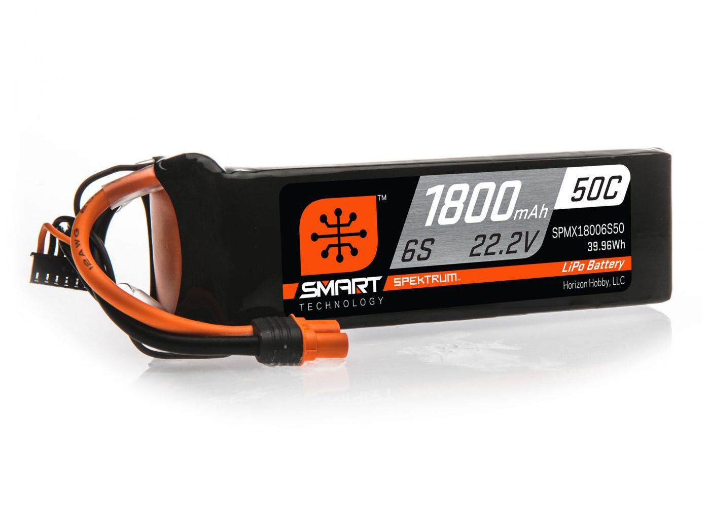 Spektrum 1800mAh 6S 22.2V 50C Smart LiPo Battery; IC3 (O-SPMX18006S50)