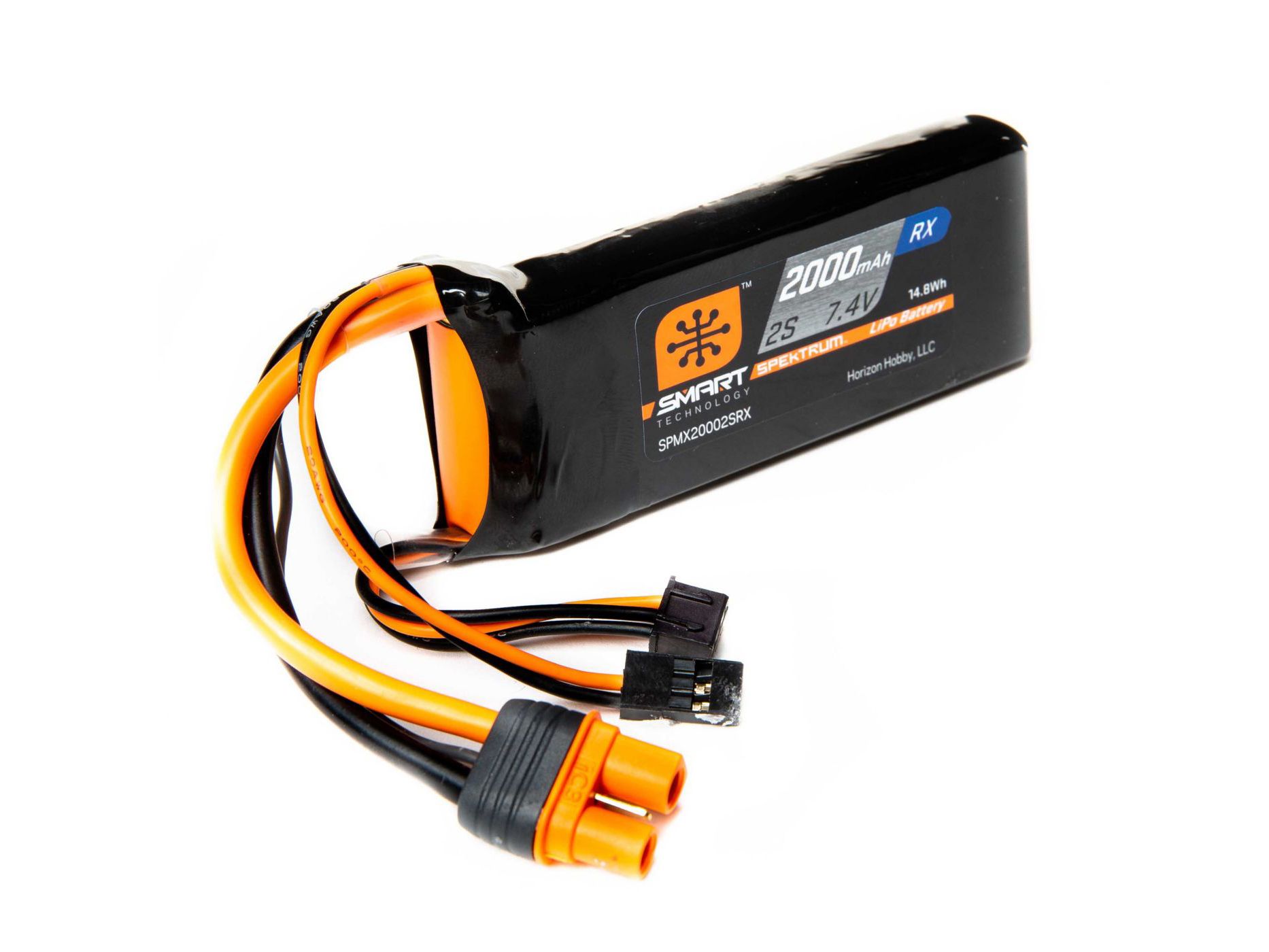 Spektrum 2000mAh 2S 7.4V Smart LiPo Receiver Battery; IC3 (O-SPMX20002SRX)