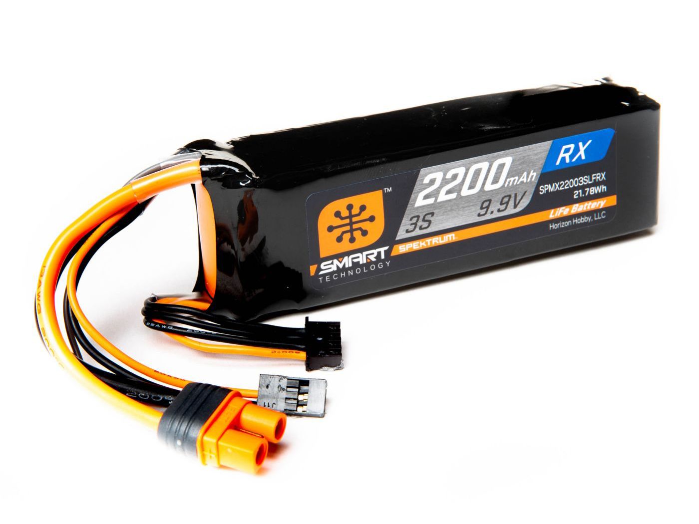 Spektrum 2200mAh 3S 9.9V Smart LiFe ECU Battery; IC3 (O-SPMX22003SLFRX)