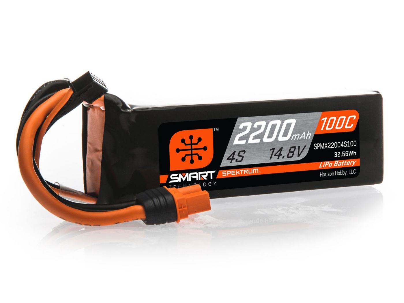 Spektrum 2200mAh 4S 14.8V 100C Smart LiPo Battery; IC3 (O-SPMX22004S100)