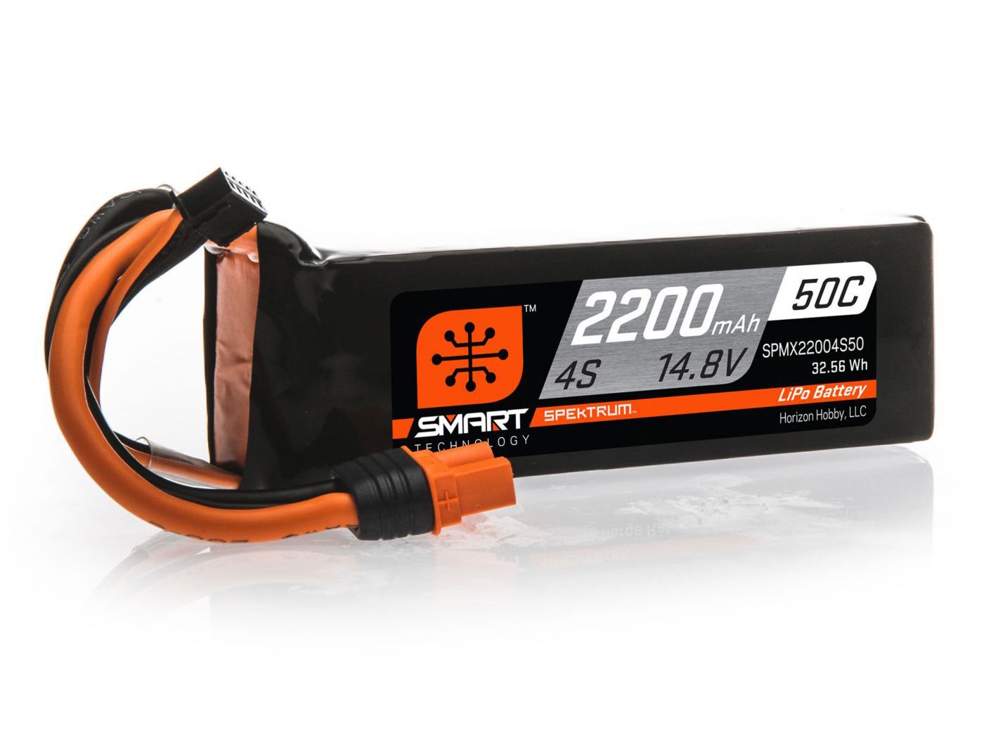 Spektrum 2200mAh 4S 14.8V 50C Smart LiPo Battery; IC3 (O-SPMX22004S50)