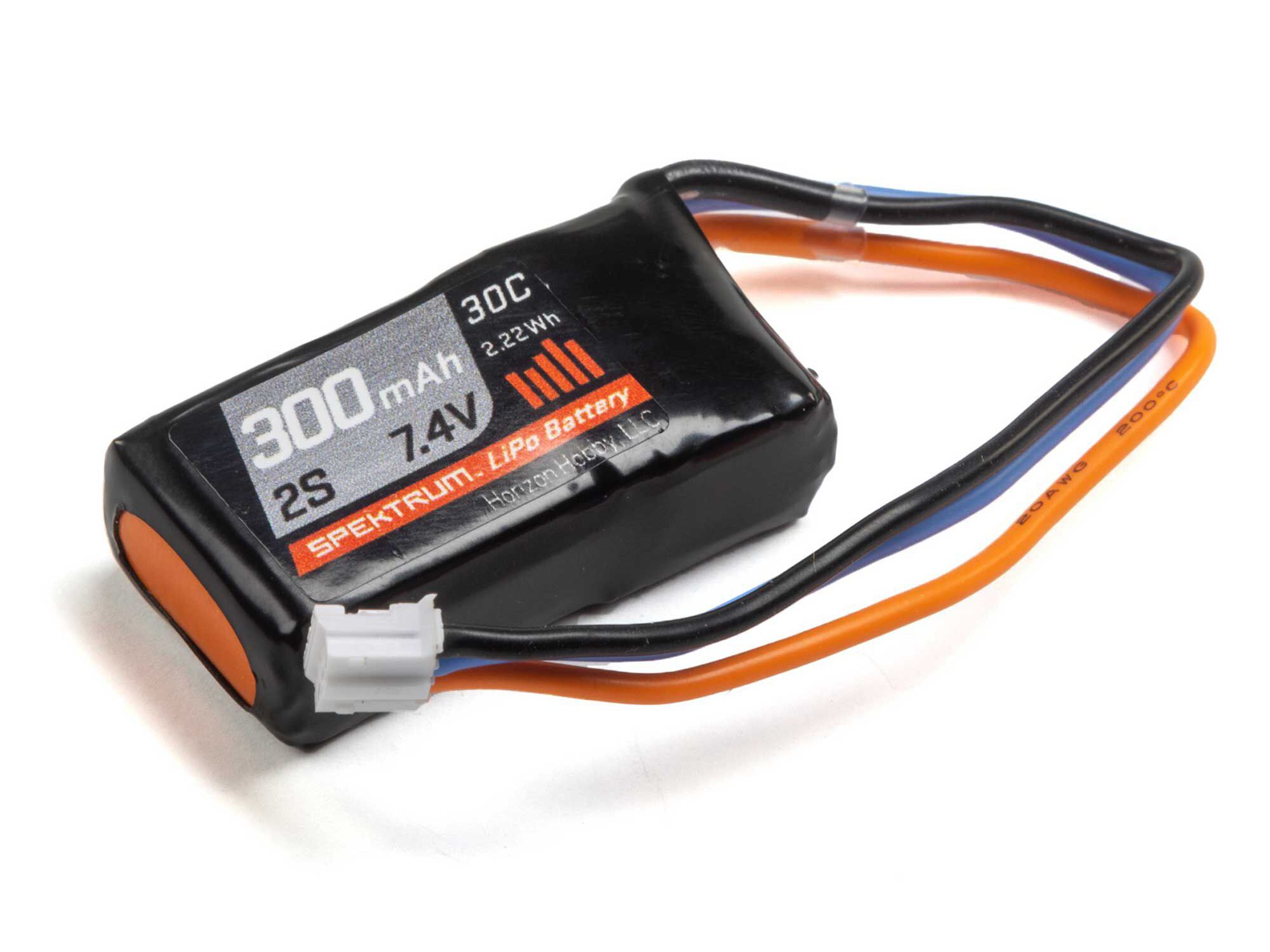 Spektrum 7.4V 300mAh 2S 30C LiPo Battery: PH (O-SPMX3002S30)