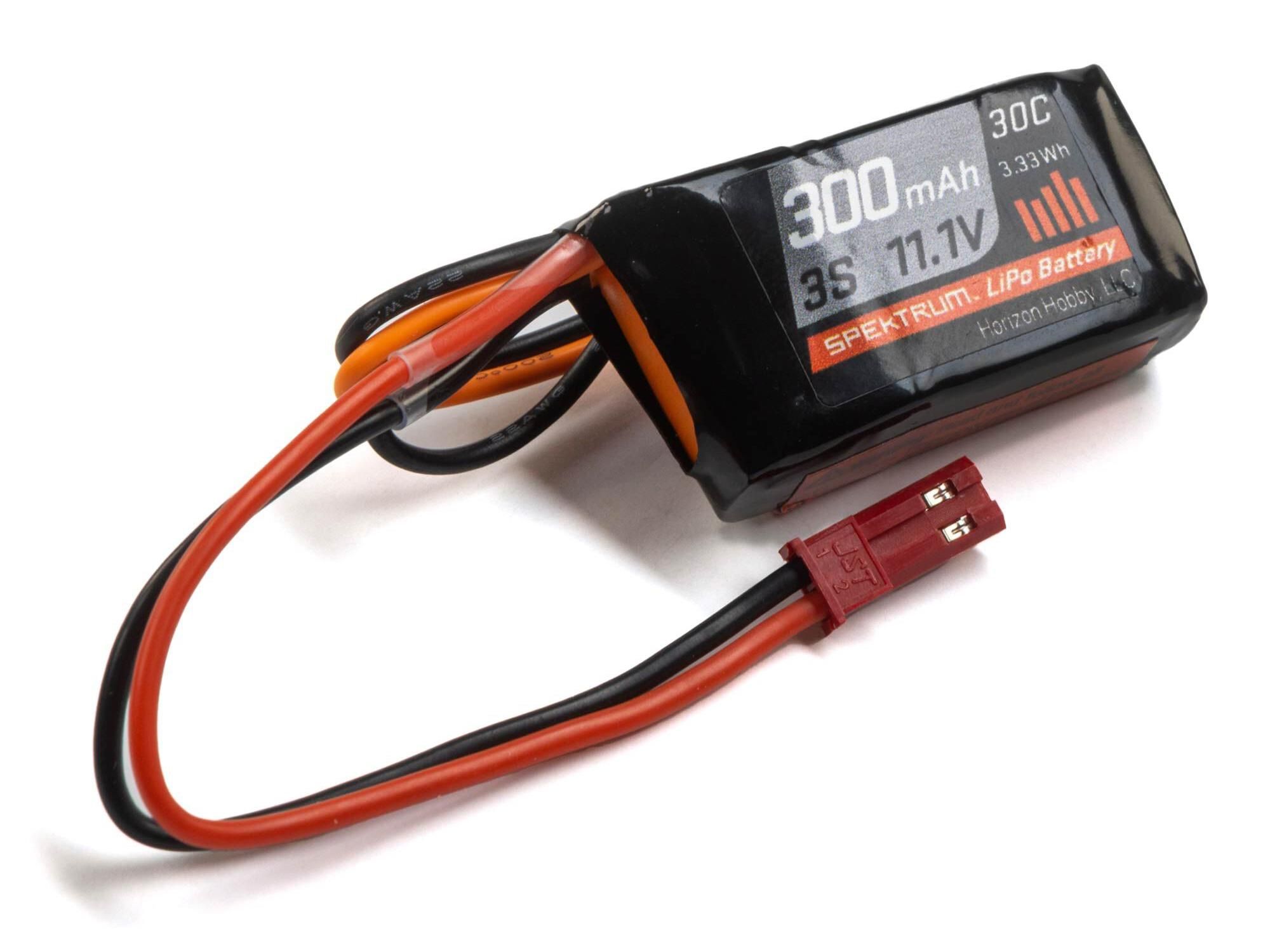 Spektrum 11.1V 300mAh 3S 30C LiPo Battery: JST (O-SPMX3003SJ30)