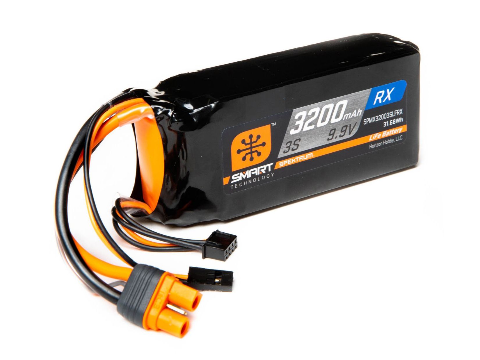 Spektrum 3200mAh 3S 9.9V Smart LiFe ECU Battery; IC3 (O-SPMX32003SLFRX)