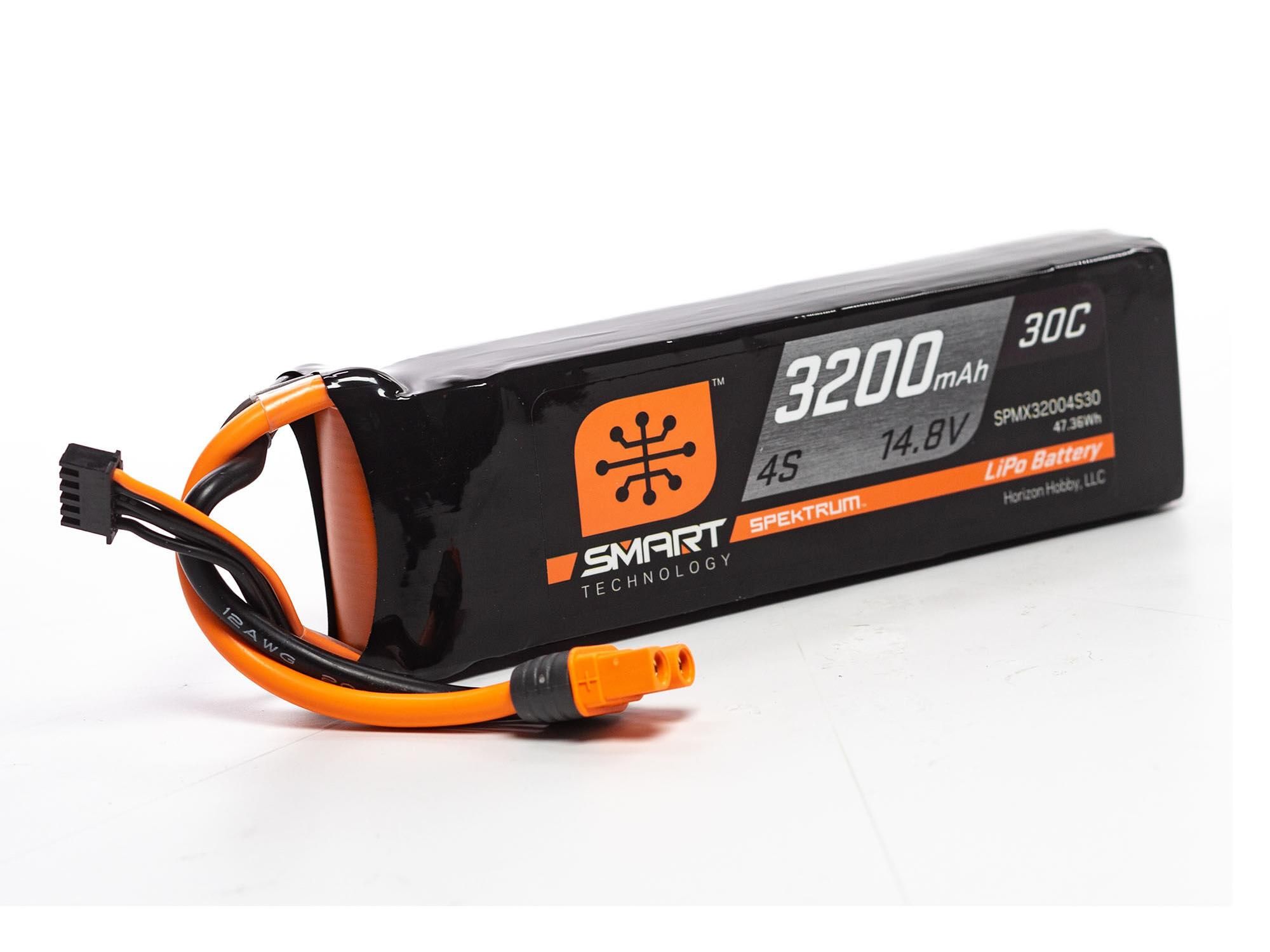 Spektrum 3200mAh 4S 14.8V Smart LiPo Battery 30C; IC3 (O-SPMX32004S30)
