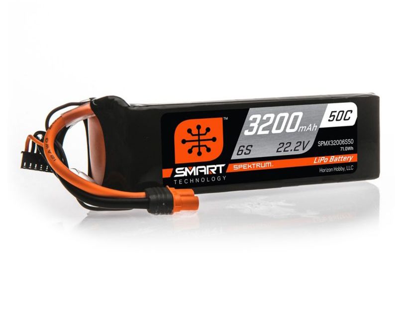 Spektrum 3200mAh 6S 22.2V 50C Smart LiPo Battery; IC5 (O-SPMX32006S50)