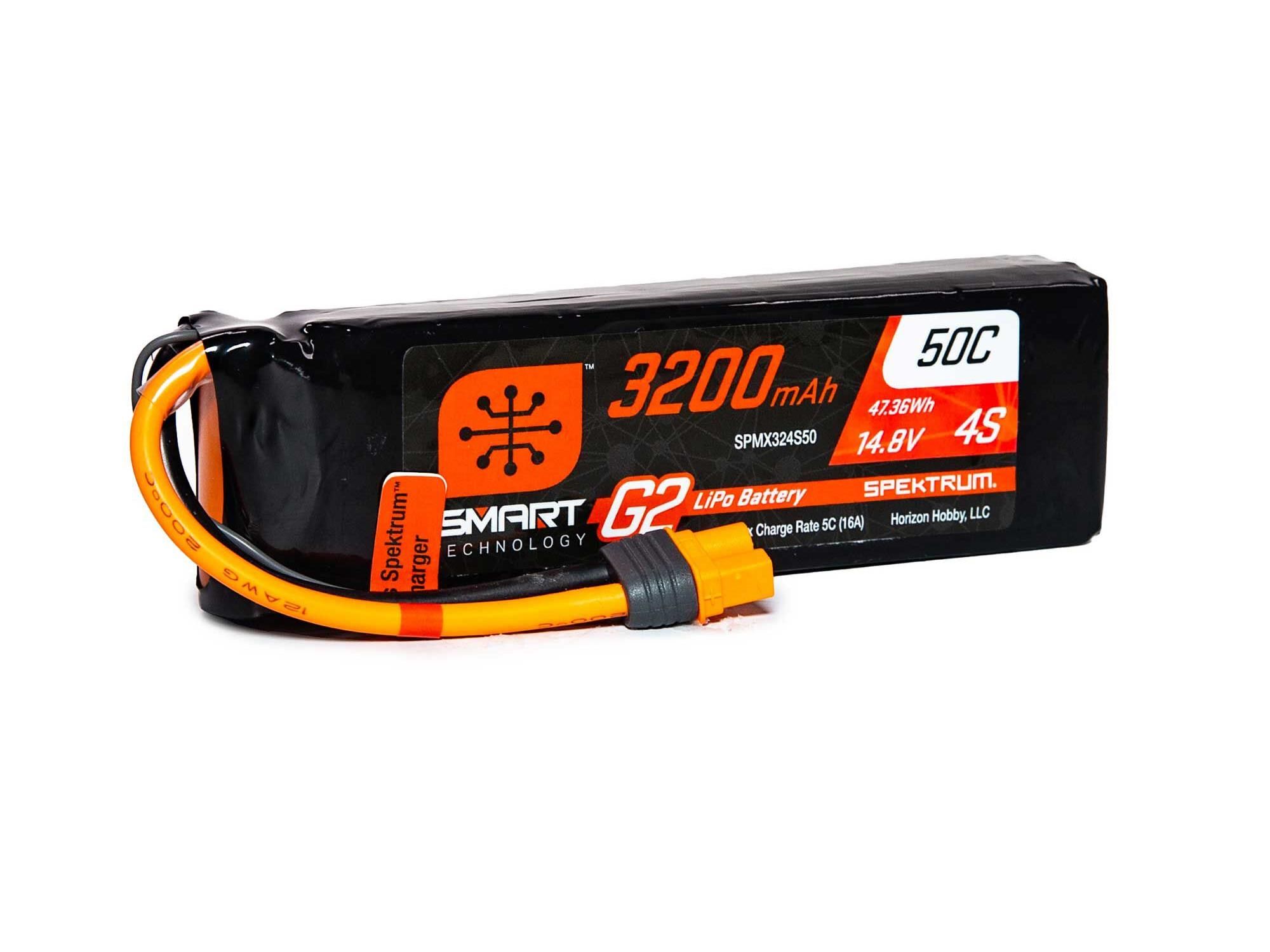 Spektrum 3200mAh 4S 14.8V SMART G2 50C IC3 (O-SPMX324S50)