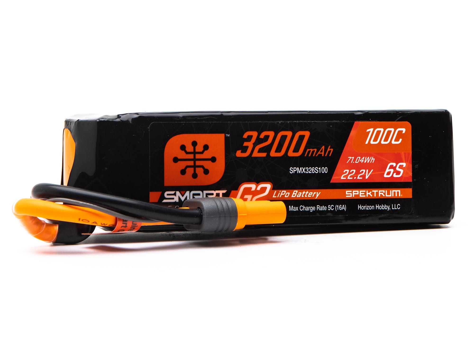 Spektrum 22.2V 3200mAh 6S 100C Smart G2 LiPo Battery: IC5 (O-SPMX326S100)