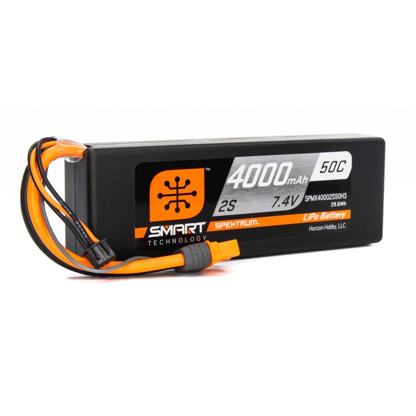 Spektrum 4000mAh 2S 7.4V Smart LiPo Battery 50C; IC3 (O-SPMX40002S50H3)