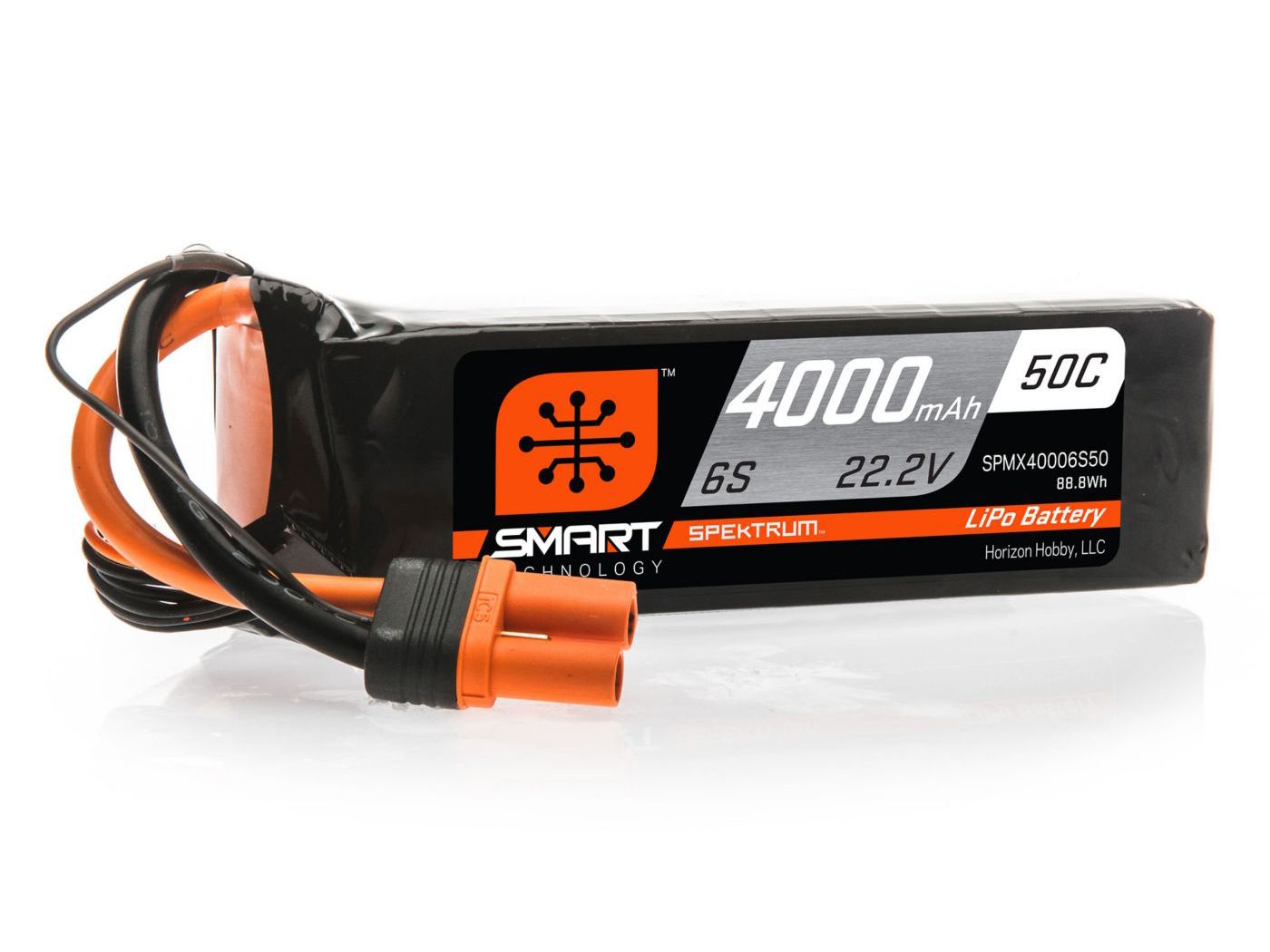 Spektrum 4000mAh 6S 22.2V 50C Smart LiPo Battery; IC5 (O-SPMX40006S50)