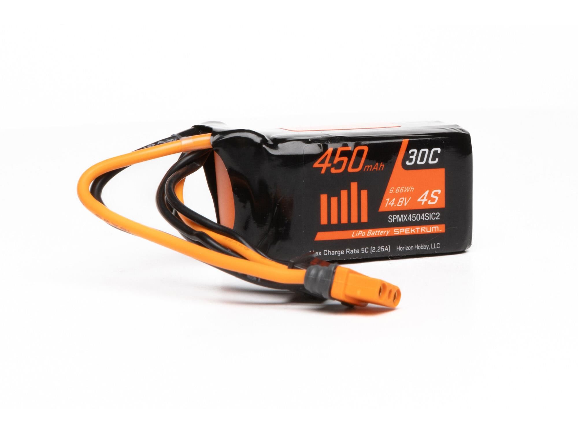 Spektrum 14.8V 450mAh 4S 30C LiPo Battery: IC2 (O-SPMX4504SIC2)