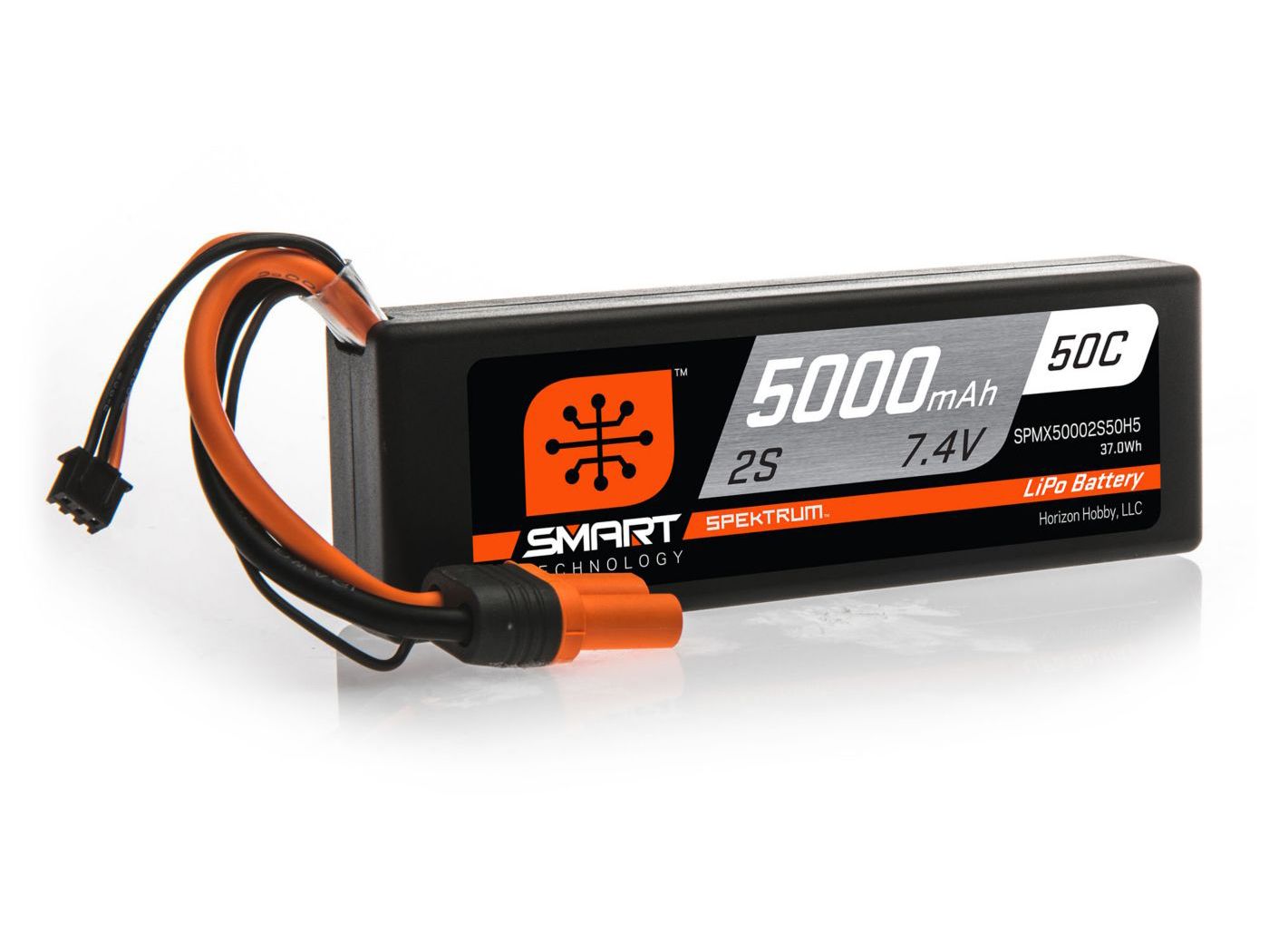 Spektrum 5000mAh 2S 7.4V 50C Smart LiPo Hardcase; IC5 (O-SPMX50002S50H5)