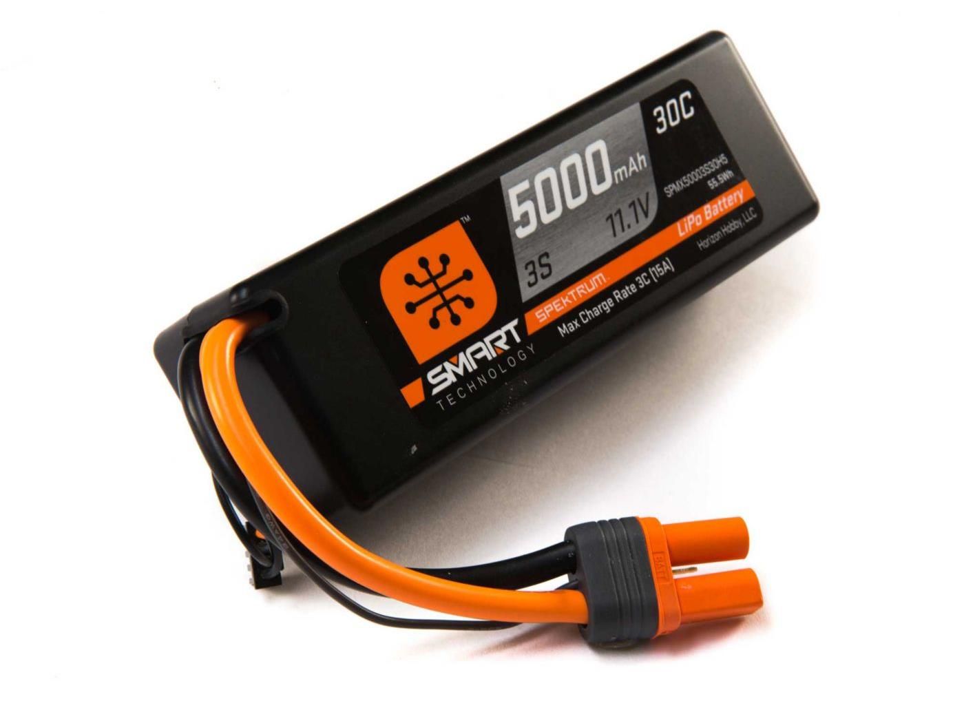 Spektrum 5000mah 3S 11.1V Smart LiPo 30C; Hardcase, IC5 (O-SPMX50003S30H5)