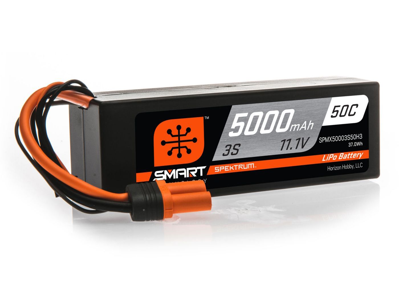 Spektrum 5000mAh 3S 11.1V 50C Smart LiPo Hardcase; IC3 (O-SPMX50003S50H3)