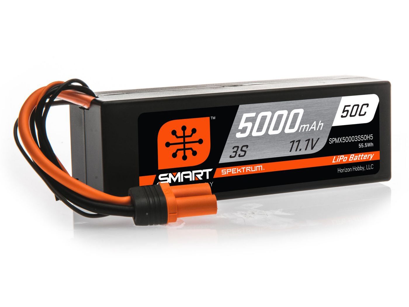 Spektrum 5000mAh 3S 11.1V 50C Smart LiPo Hardcase; IC5 (O-SPMX50003S50H5)