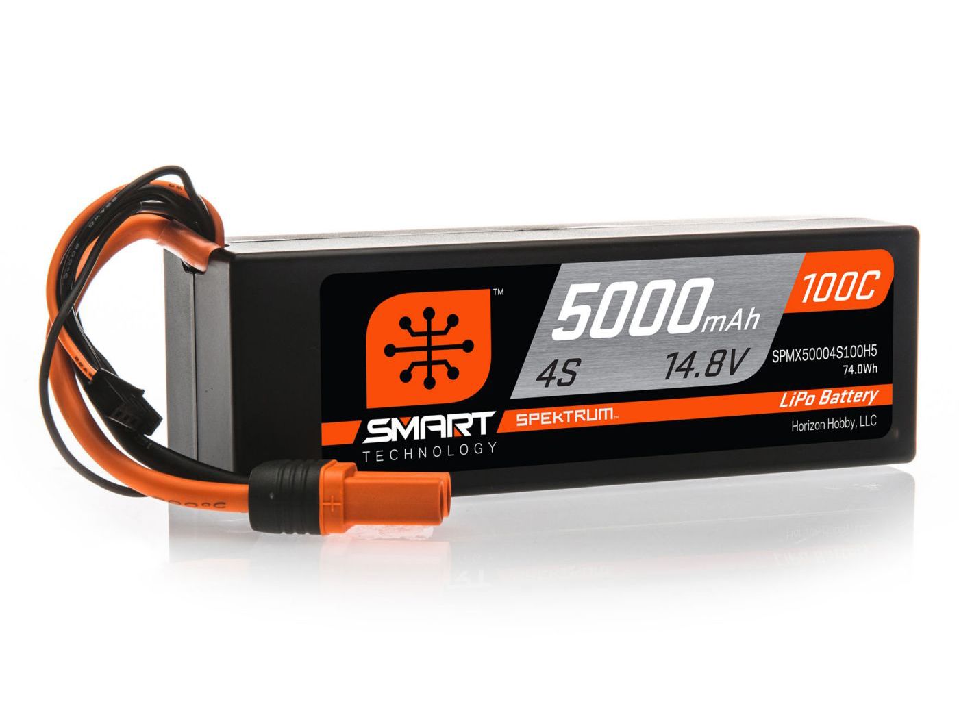 Spektrum 5000mAh 4S 14.8V 100C Smart LiPo Hardcase; IC5 (O-SPMX50004S100H5)