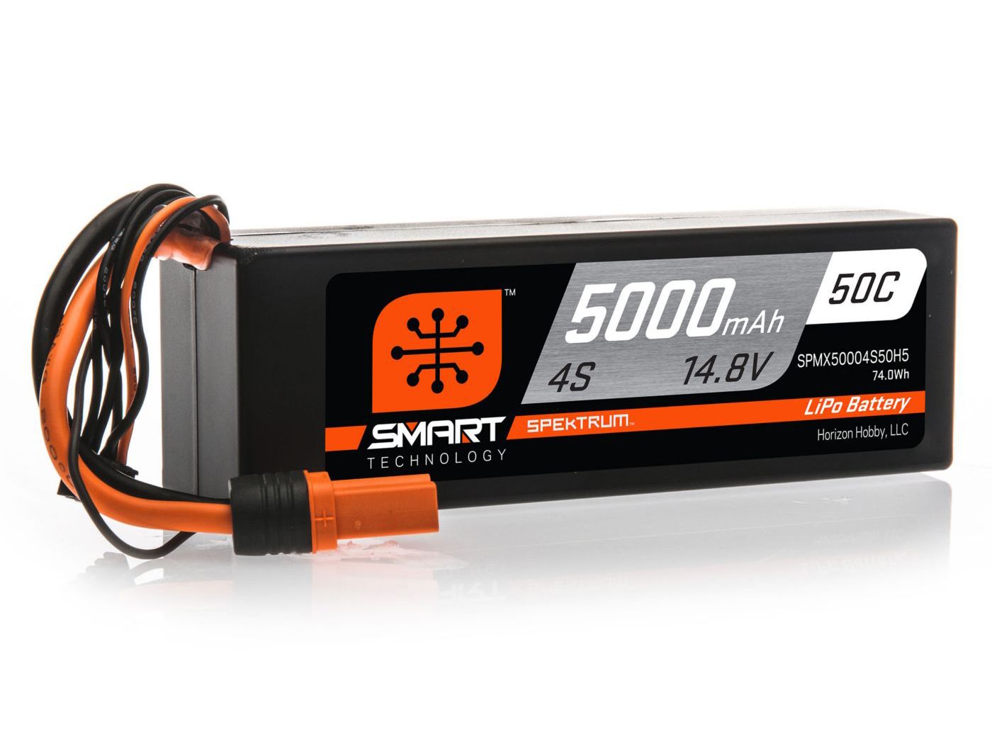 Spektrum 5000mAh 4S 14.8V 50C Smart LiPo Hardcase; IC5 (O-SPMX50004S50H5)