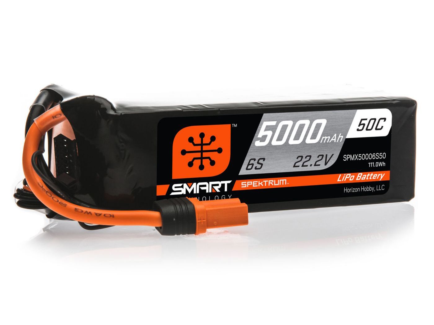 Spektrum 5000mAh 6S 22.2V 50C Smart LiPo Battery; IC5 (O-SPMX50006S50)