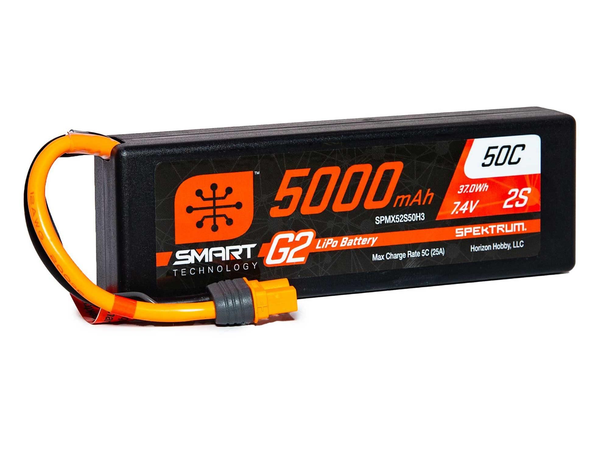 Spektrum 5000mAh 2S 7.4V SMART G2 50C IC3 (O-SPMX52S50H3)