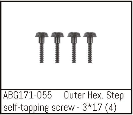 Absima Outer Hex. Step Self-Tapping Screw M3*17 (4) ( AB G171-055)