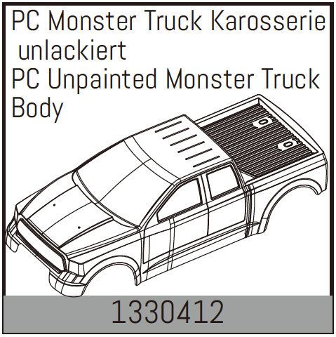 Absima Pc Unpainted Monster Truck Body ( AB 1330412)