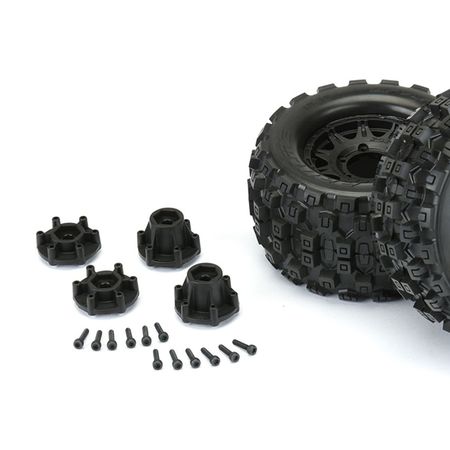 Proline Badlands MX28 2.8&quot; All Terrain Tyres Black Raid Wheels 12mm Hex (PL10125-10)