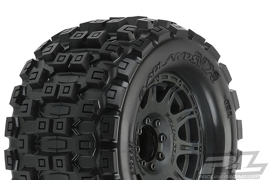 Proline Badlands MX38 3.8&quot; All Terrain Tyres Black Raid Wheels 17mm Hex (G-PRO10127-10)