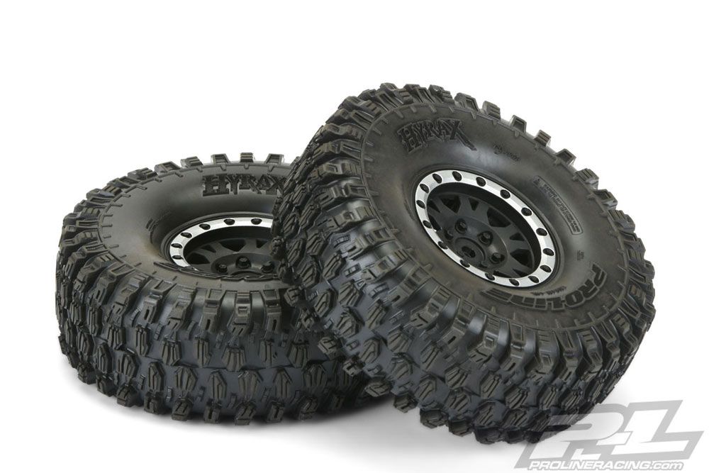 Proline Hyrax 1.9&quot; G8 Tyres On Impulse Black/Silver Bead Lock Wheels (G-PRO10128-13)