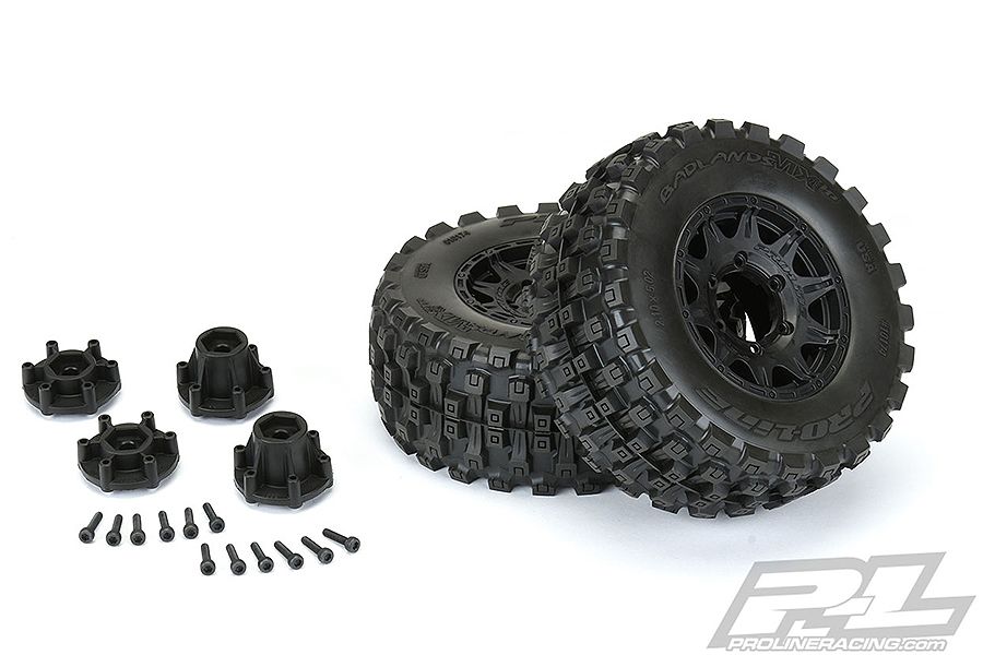 Proline Badlands MX28 HP2.8&quot; Belted Tyres On Black 6x30 Hex (G-PRO10174-10)