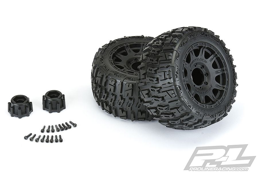 Proline Trencher LP 3.8&quot; Tyres On Raid BLK 8x32 Hex Wheels MT (G-PRO10175-10)
