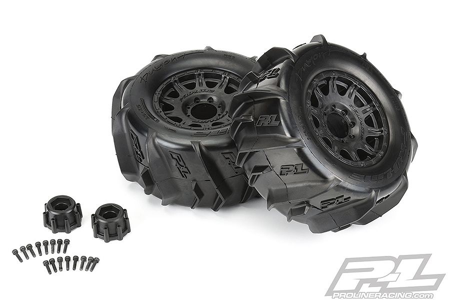 Proline Dumont 3.8&quot; Paddle Tyres On Raid Black 8x32 17MM Wheel (G-PRO10192-10)