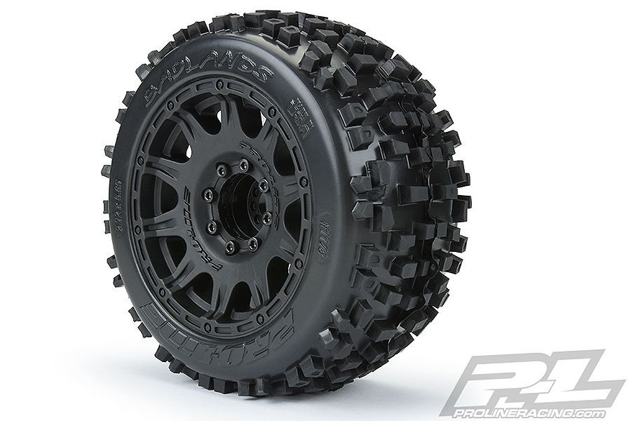 Proline Badlands 3.8&quot; All Terrain Tyres Black Raid Wheels 17mm Hex (G-PRO1178-10)