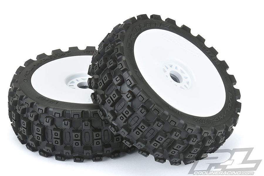 Proline Badlands MX M2 Pre Mount Velocity White Wheels (Pr) (G-PRO9067-31)