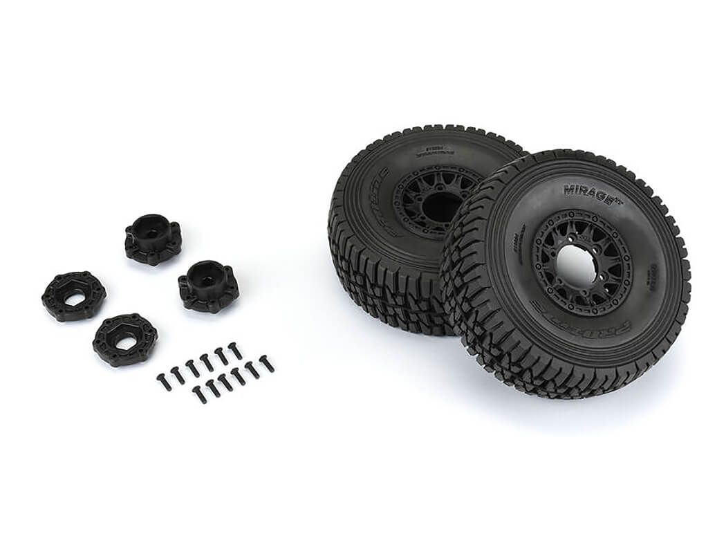 Proline 1:7 Mirage TT BELTED F/R Tires MTD 17mm BLK Raid (2) Mojave (G-PRO10224-10)