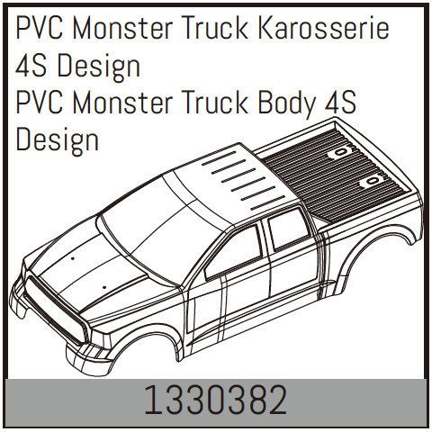 Absima PVC Monster Truck Body 4S Design ( AB 1330382)