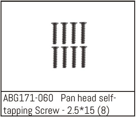 Absima Pan Head Screw M2.5*15 (8) ( AB G171-060)