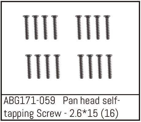Absima Pan Head Screw M2.6*15 (16) ( AB G171-059)