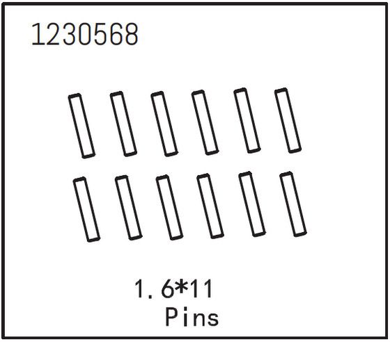 Absima Pins 1.6*11 (12) ( AB 1230568)