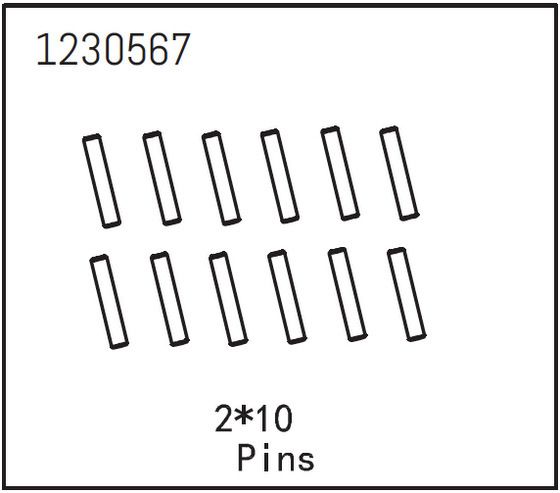 Absima Pins 2*10 (12) ( AB 1230567)