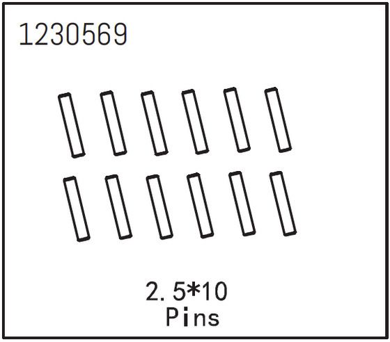 Absima Pins 2.5*12 (12) ( AB 1230569)