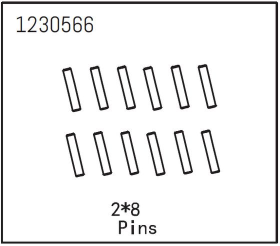 Absima Pins 2*8 (12) ( AB 1230566)