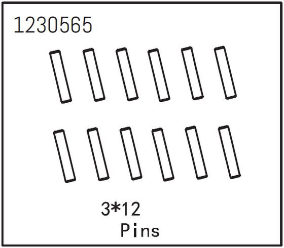 Absima Pins 3*12 (12) ( AB 1230565)
