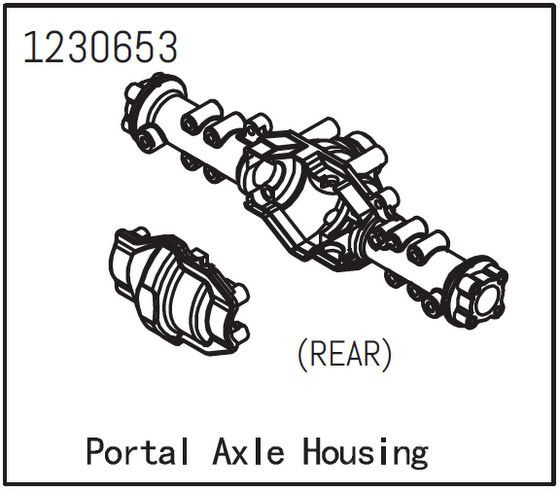 Absima Rear Portal AXLe Housing ( AB 1230653)